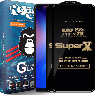 Roxel Edge To Edge Tempered Glass for TECNO SPARK 6(Pack of 2)