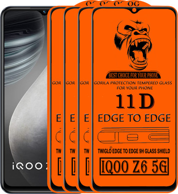 TWIGLO Edge To Edge Tempered Glass for IQOO Z6 5G(Pack of 4)