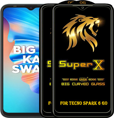 PFOAM Edge To Edge Tempered Glass for TECNO SPARK 6 GO(Pack of 2)