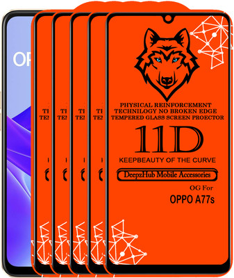 DeepzHub Edge To Edge Tempered Glass for OPPO A77s(Pack of 5)