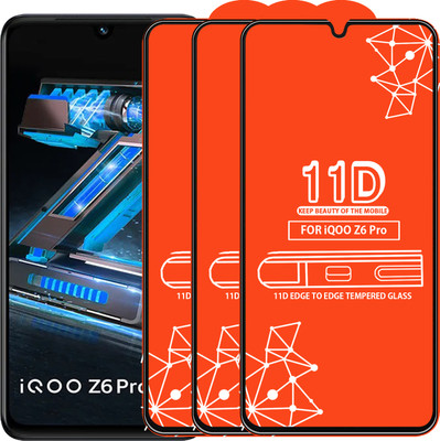 Roxel Edge To Edge Tempered Glass for Iqoo Z6 Pro(Pack of 3)