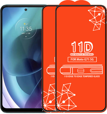 Roxel Edge To Edge Tempered Glass for Moto G71 5G(Pack of 2)