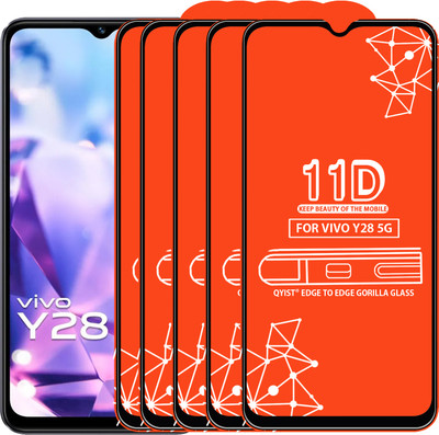 Qyist Edge To Edge Tempered Glass for Vivo Y28 5G(Pack of 5)