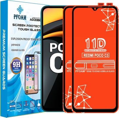 PFOAM Edge To Edge Tempered Glass for POCO C3(Pack of 2)