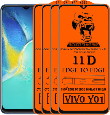 CYOR Edge To Edge Tempered Glass for VIVO Y01(Pack of 4)