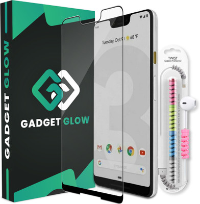 Gadget Glow Edge To Edge Tempered Glass for Google Pixel 3XL, Pixel 3XL, Google 3XL, OG Tempered Glass with Cable Protector(Pack of 1)