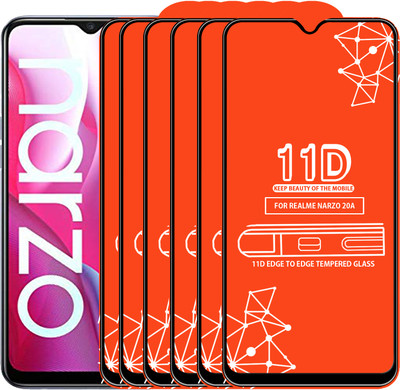Qyist Edge To Edge Tempered Glass for Realme Narzo 20A(Pack of 6)