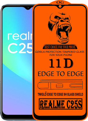 TWIGLO Edge To Edge Tempered Glass for REALME C25S(Pack of 1)