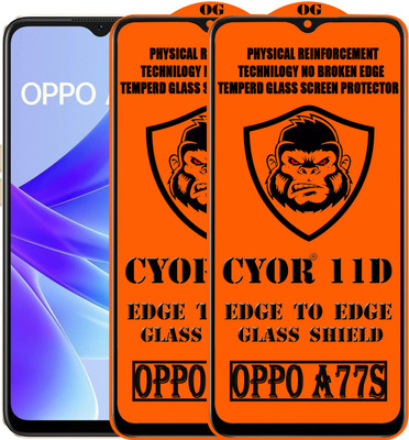 CYOR Edge To Edge Tempered Glass for OPPO A77S(Pack of 2)