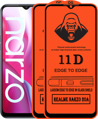 Laxdom Edge To Edge Tempered Glass for REALME NARZO 20A(Pack of 2)