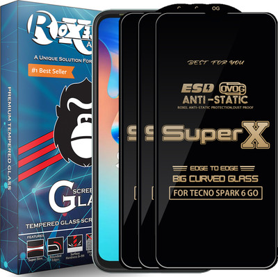 Roxel Edge To Edge Tempered Glass for TECNO SPARK 6 GO(Pack of 3)