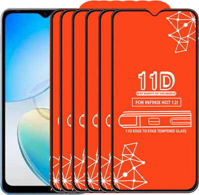 Roxel Edge To Edge Tempered Glass for Infinix Hot 12I(Pack of 6)