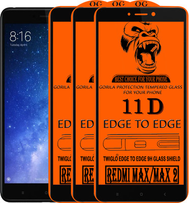 TWIGLO Edge To Edge Tempered Glass for REDMI MI MAX(Pack of 3)