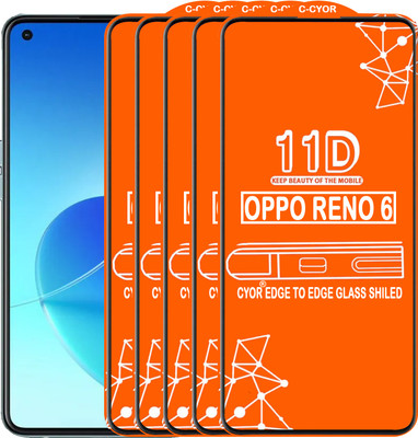 CYOR Edge To Edge Tempered Glass for OPPO RENO 6(Pack of 5)