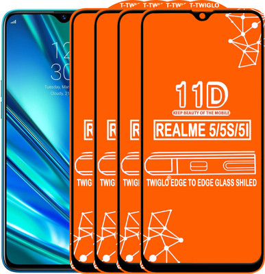 TWIGLO Edge To Edge Tempered Glass for REALME 5I(Pack of 4)