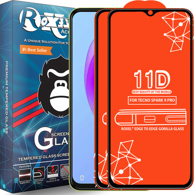 Roxel Edge To Edge Tempered Glass for Tecno Spark 9 Pro(Pack of 2)