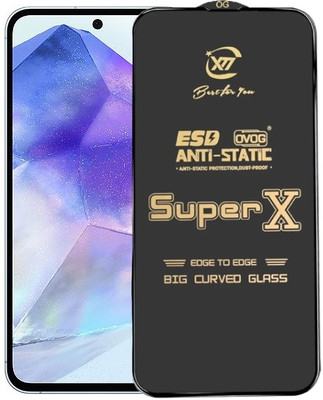 TELESHIELD Edge To Edge Tempered Glass for Samsung Galaxy A55 5G, ESD OG, Anti Static, Big Curve, Dust Proof Tempered Glass(Pack of 1)