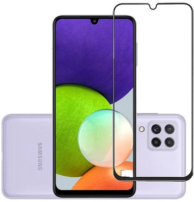 NIMMIKA ENTERPRISES Edge To Edge Tempered Glass for Samsung Galaxy A22 4G/M32 4G/F22 4G(Comprehensive protection | High-quality material | Multi-layered coating | Clear and smooth surface)(Pack of 1)