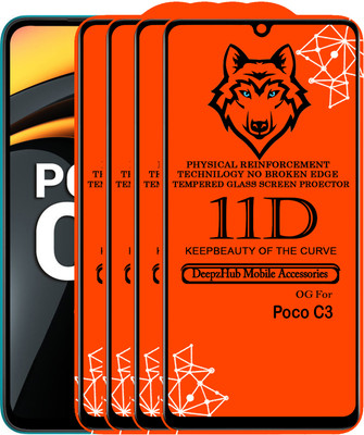 DeepzHub Edge To Edge Tempered Glass for POCO C3(Pack of 4)