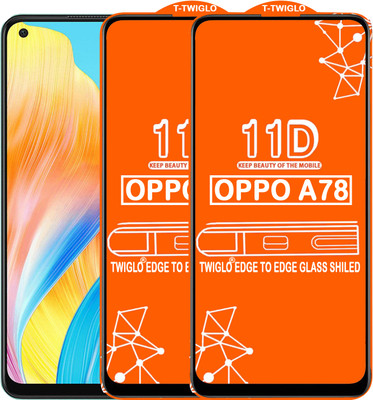 TWIGLO Edge To Edge Tempered Glass for OPPO A78(Pack of 2)