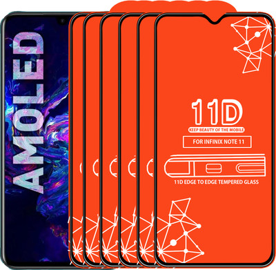 Roxel Edge To Edge Tempered Glass for Infinix Note 11(Pack of 6)