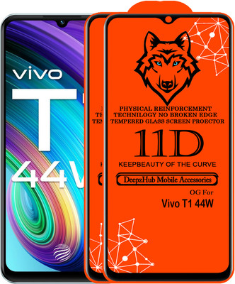 CRodible Edge To Edge Tempered Glass for vivo T1 44W(Pack of 2)