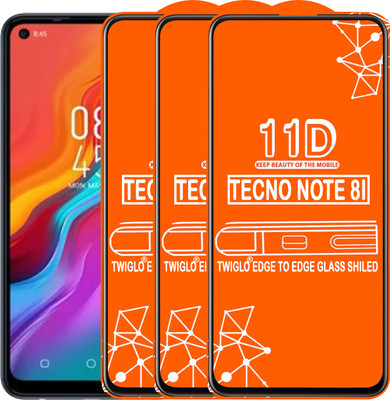 TWIGLO Edge To Edge Tempered Glass for TECNO NOTE 8I(Pack of 3)
