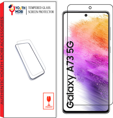 YOUTH MOBI Edge To Edge Tempered Glass for Samsung Galaxy A73 5G / Samsung Galaxy A71 (Black) with Edge to Edge Coverage and Easy Installation kit(Pack of 1)