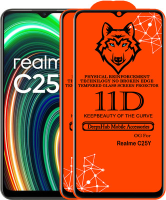 DeepzHub Edge To Edge Tempered Glass for Realme C25Y(Pack of 2)