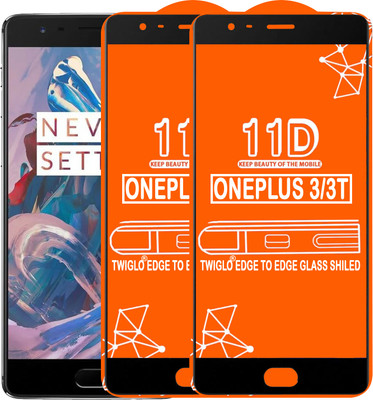 TWIGLO Edge To Edge Tempered Glass for OnePlus 3(Pack of 2)