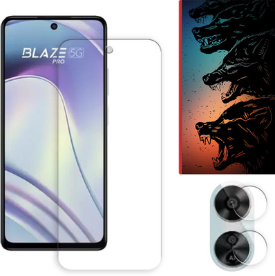 ARBAN Edge To Edge Tempered Glass for LAVA Blaze Pro 5G Tempered Screen Protector | Anti-Scratch | Edge to Edge Full Coverage | 9H Hardness ( 1 FRONT SCREEN GUARD + 1 CAMERA LENS PROTECTOR + 1 FREE BACK EMBOSSED SKIN061 )(Pack of 1)