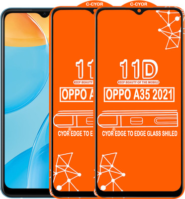 CYOR Edge To Edge Tempered Glass for OPPO A35 2021(Pack of 2)