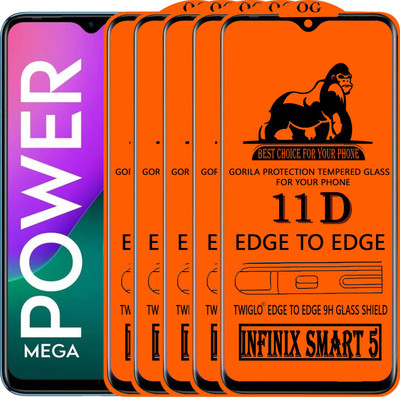 TWIGLO Edge To Edge Tempered Glass for INFINIX SMART 5(Pack of 5)