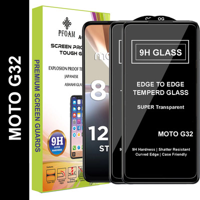 PFOAM Edge To Edge Tempered Glass for MOTO G32(Pack of 2)