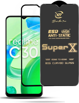 SM Styles Edge To Edge Tempered Glass for realme c30s(Pack of 1)