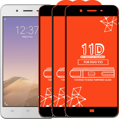 Qyist Edge To Edge Tempered Glass for VIVO Y55(Pack of 3)