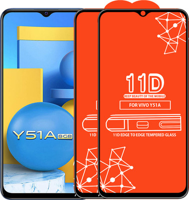 Qyist Edge To Edge Tempered Glass for Vivo Y51A(Pack of 2)