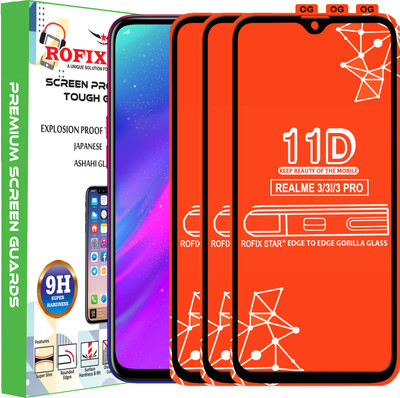 Rofix star Edge To Edge Tempered Glass for REALME 3 PRO(Pack of 3)