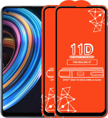Qyist Edge To Edge Tempered Glass for Realme X7(Pack of 2)