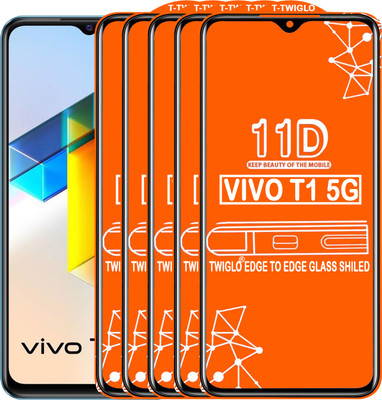 TWIGLO Edge To Edge Tempered Glass for VIVO T1 5G(Pack of 5)