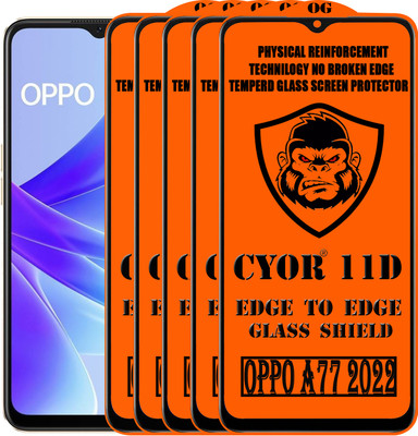 CYOR Edge To Edge Tempered Glass for OPPO A77 2022(Pack of 5)