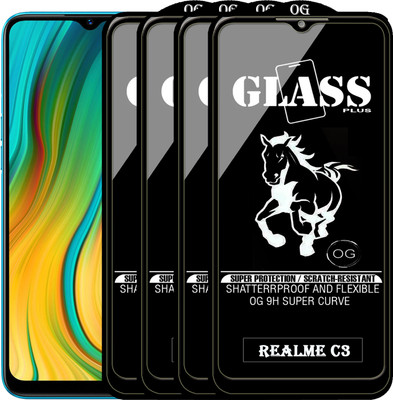 PFOAM Edge To Edge Tempered Glass for REALME C3(Pack of 4)