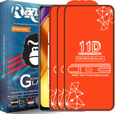 Roxel Edge To Edge Tempered Glass for Poco M3 Pro 5G(Pack of 3)