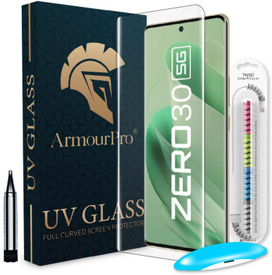 ArmourPro Edge To Edge Tempered Glass for Infinix ZERO 30 5G, Infinix ZERO 30, ZERO 30 5G, Vivo T2 Pro 5G, Vivo V27 Pro 5G, UV Light Tempered Glass with Cable Protector(Pack of 1)