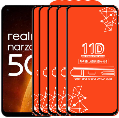 Qyist Edge To Edge Tempered Glass for Realme Narzo 60 5G(Pack of 5)