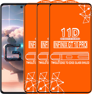 TWIGLO Edge To Edge Tempered Glass for INFINIX GT 10 PRO(Pack of 3)