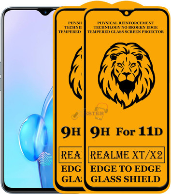Xester Edge To Edge Tempered Glass for Realme XT, Realme X2(Pack of 2)