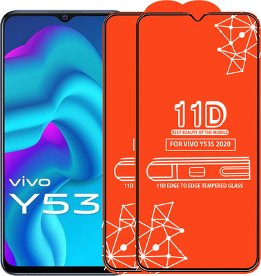 Qyist Edge To Edge Tempered Glass for Vivo Y53S 2020(Pack of 2)