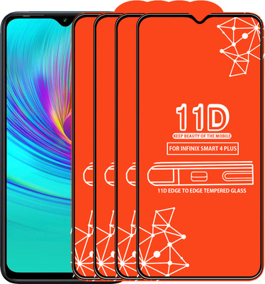 Roxel Edge To Edge Tempered Glass for Infinix Smart 4 Plus(Pack of 4)