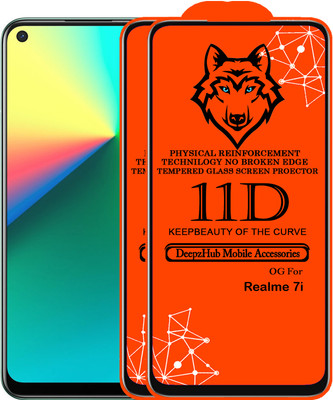 DeepzHub Edge To Edge Tempered Glass for Realme 7i(Pack of 2)